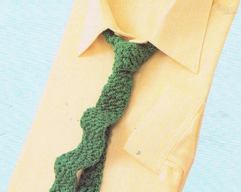 Vintage 80's Crochet Pattern Mens Berry Stich Tie Necktie PDF Pattern INSTANT Digital DOWNLOAD