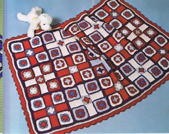 INSTANT DOWNLOAD vintage  baby afghan throw  crochet pattern pdf