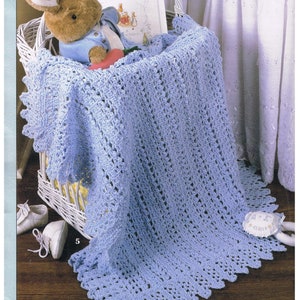 Vintage Crochet Pattern Play Time Elegant Lacy Baby Afghan Blanket PDF Instant Digital Download Stroller Cover Shower Gift