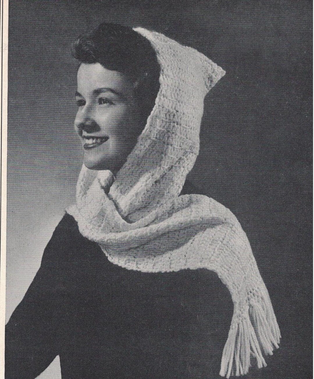 Hooded Scarf Crochet Pattern Pdf File Warm Winter Scarf - Etsy