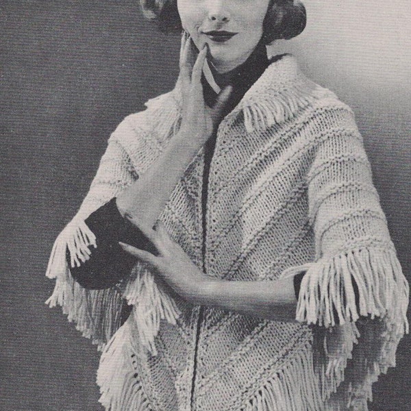 Triangle stole Knit pattern pdf Shawl Vintage pattern