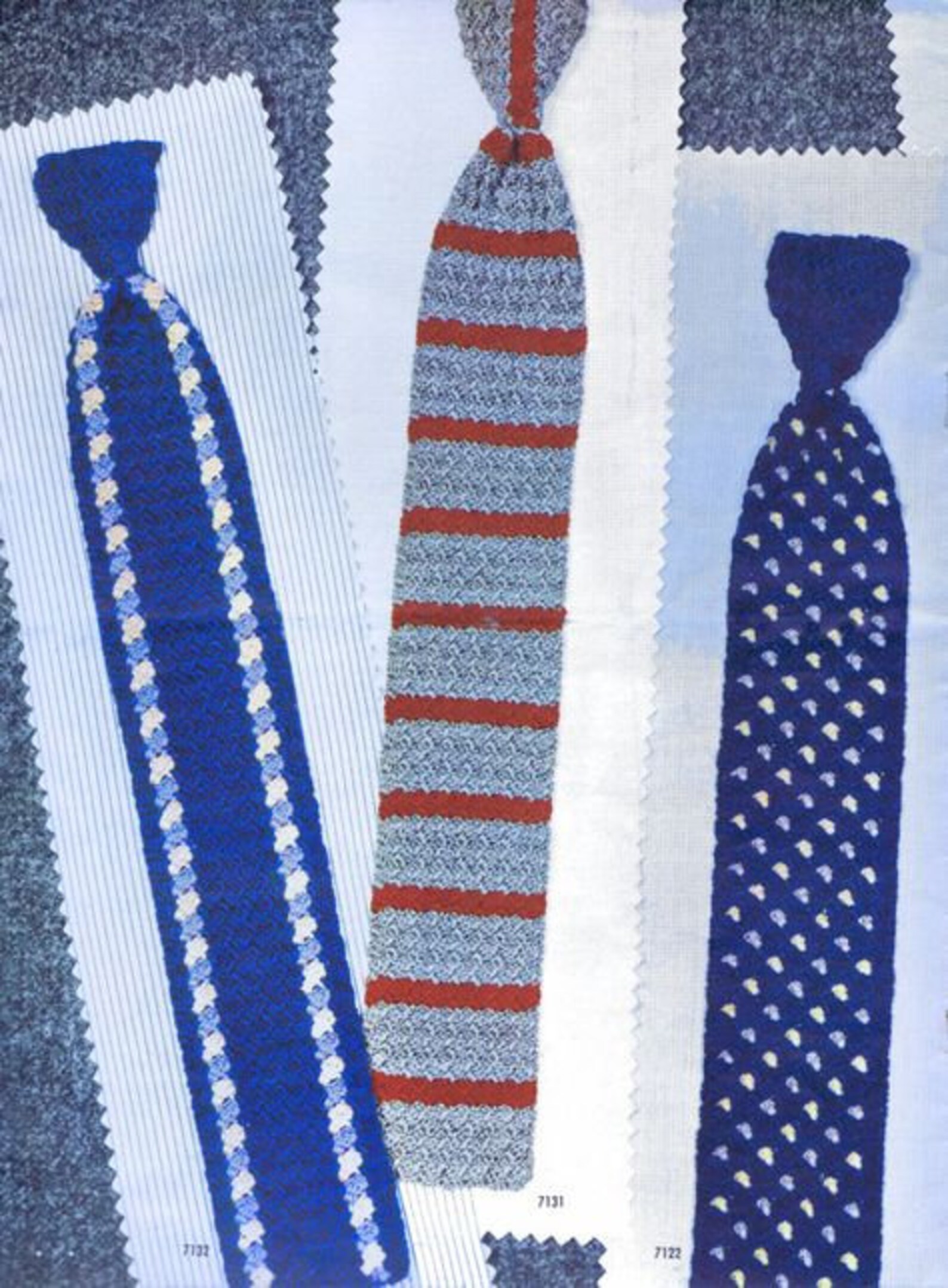 Vintage Crocheted Mens Fashion Tie Patterns | Seventeen Retro Mid ...
