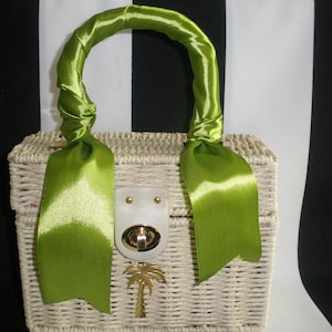Maravilloso bolso de mimbre con forma de palmera, forrado, cadena cruzada incluida, Humadorables de Susan, Tampa