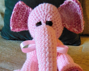 Crocheted elephant stuffed animal doll toy "Emma"