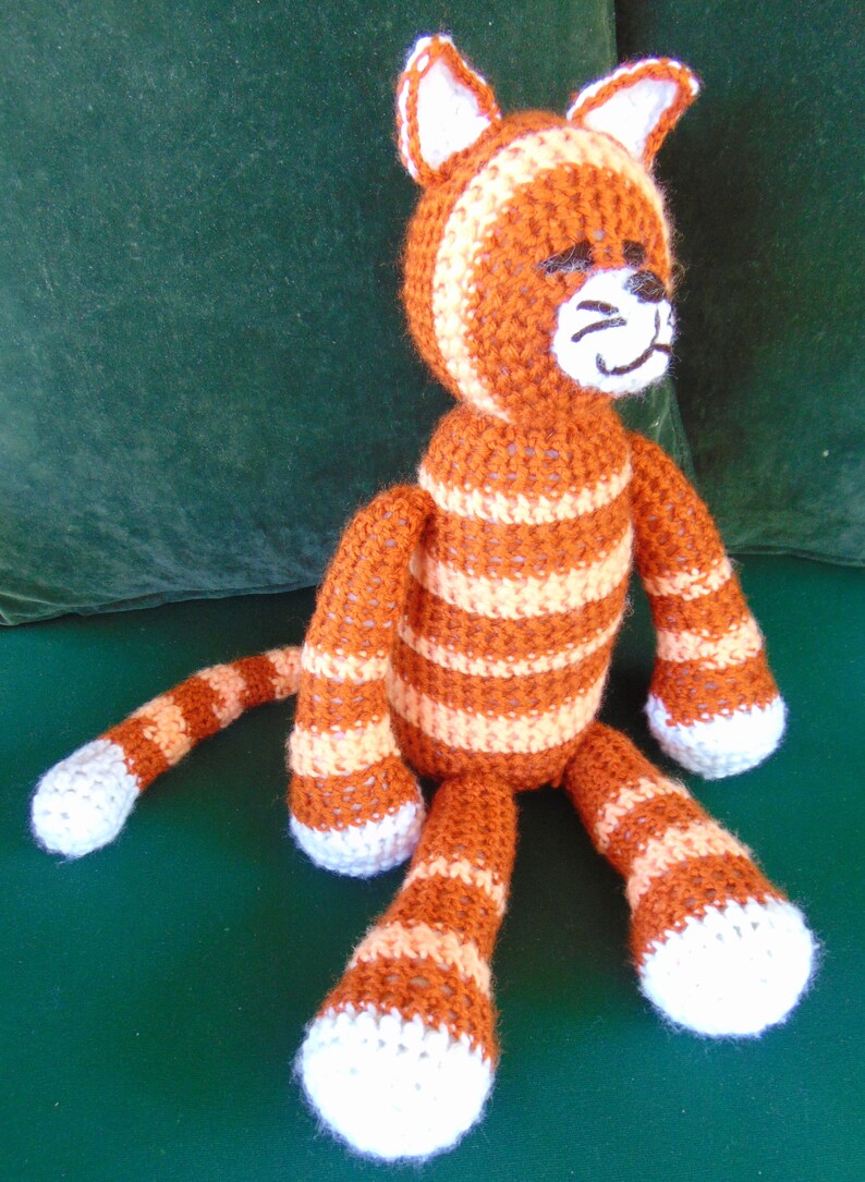 Crocheted kitty cat stuffed animal doll toy Jester