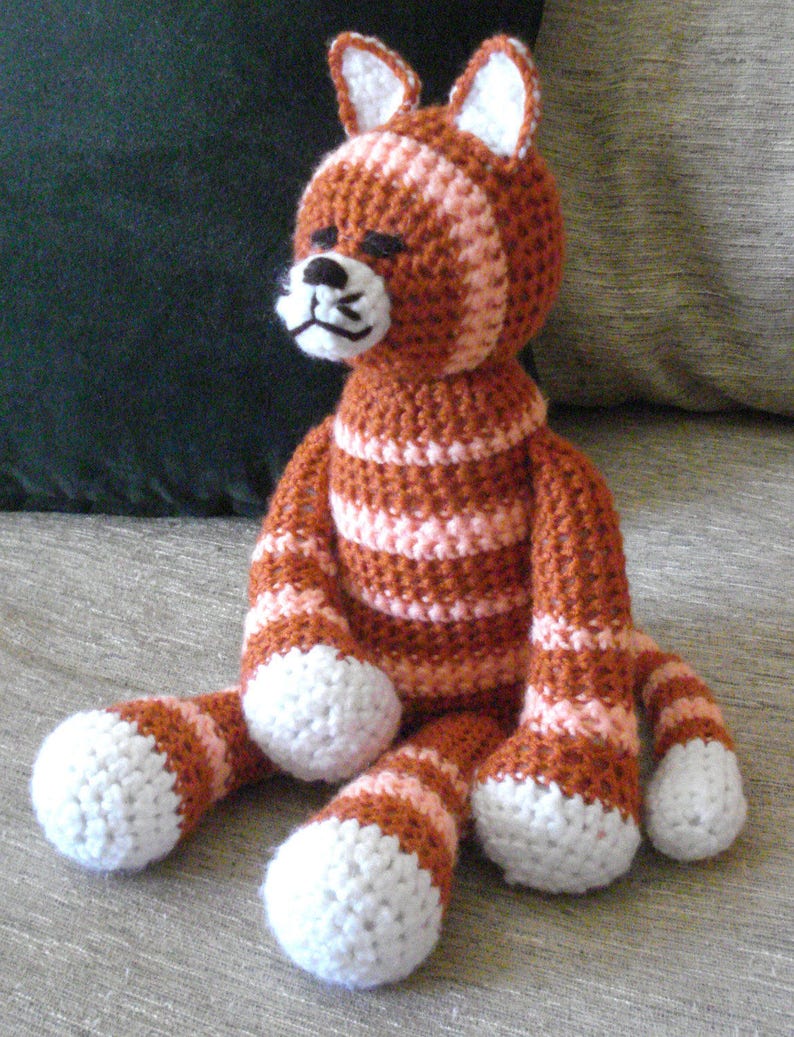 Crocheted kitty cat stuffed animal doll toy Jester