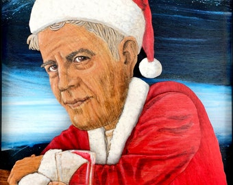 The Shift Is Over Anthony Bourdain Santa Claus digital print