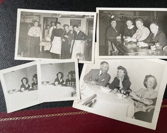 Vintage Lot of 1940s Bar and Celebrating Party Themed Snapshots - good shape!