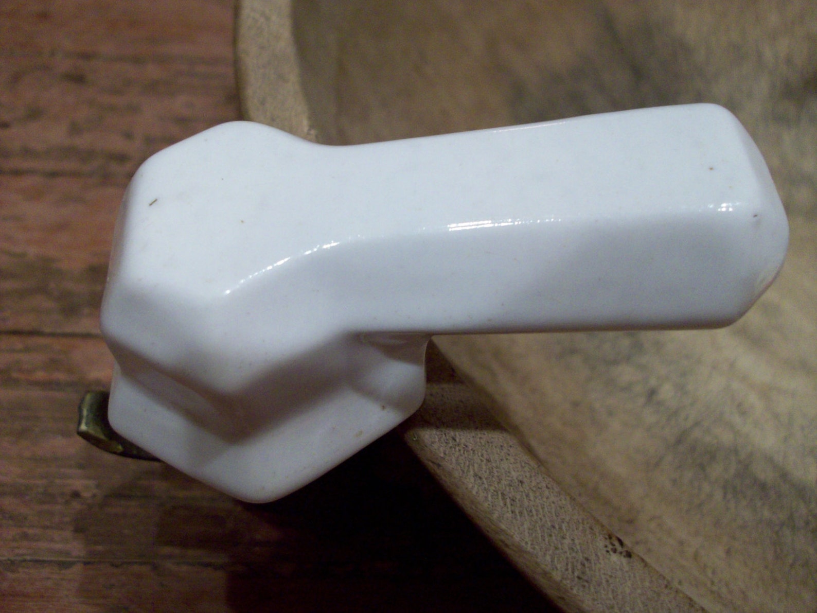 porcelain toilet handle