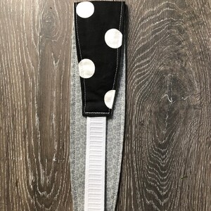 Black with White circles Print Reversible Headband