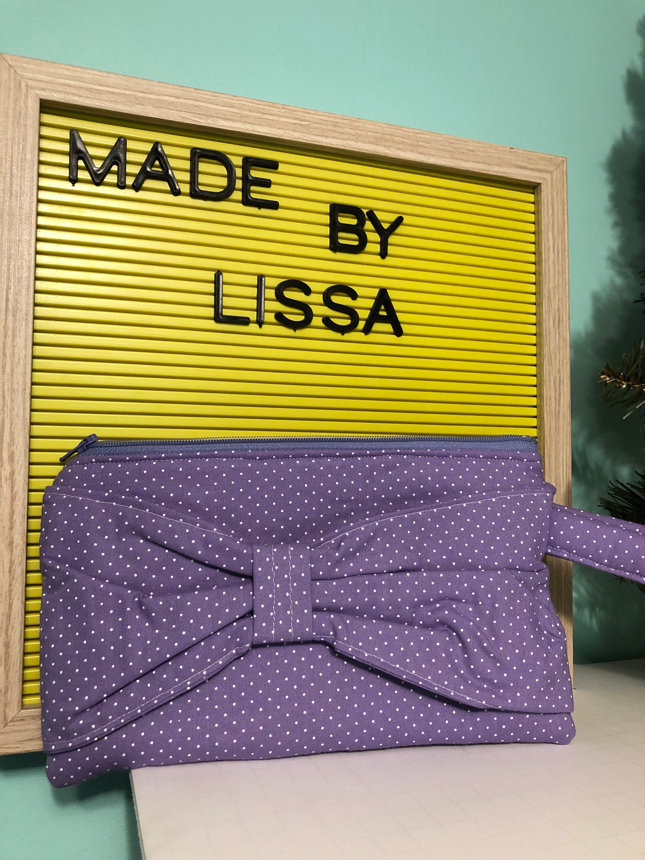 Floral Polka Dot Wristlet with Bow Purple Floral Bow Wristlet - Etsy main image 4