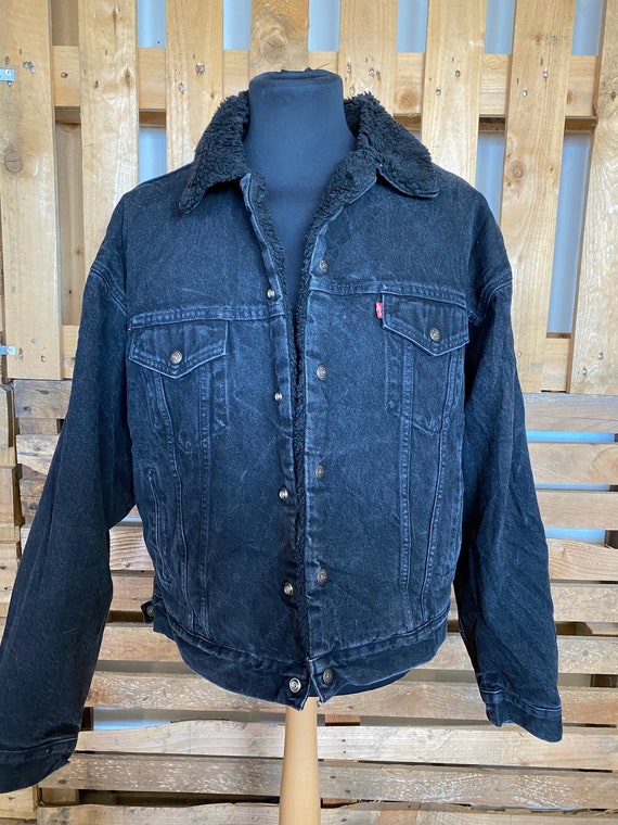 LEVIS Vintage Teddy Collar Denim Jacket - retro 80