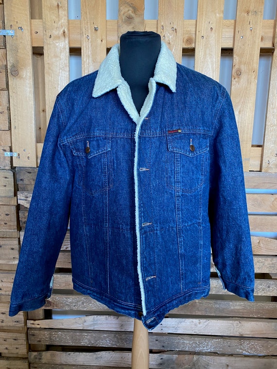 Vintage Teddy Collar Denim Jacket - retro 80s/90s