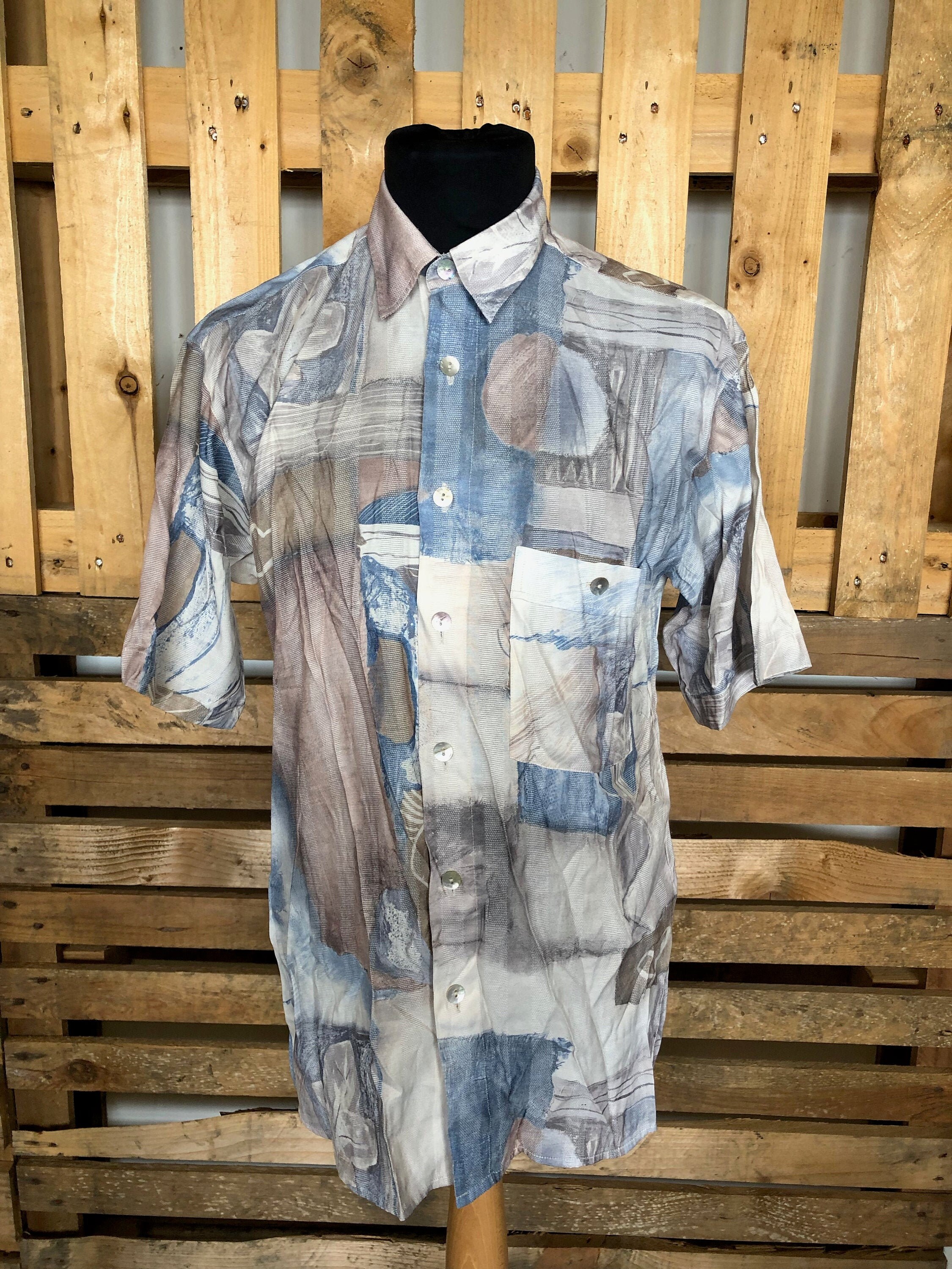 Image of Vintage Funky Unisex Oversized Shirts - 90S Fresh Prince Style Oversized Shirts Size M | Tag S