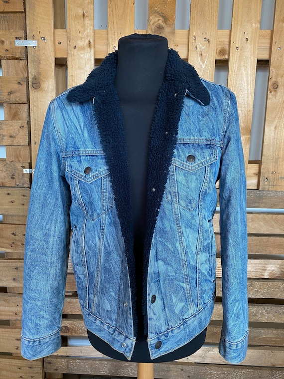 LEVIS Vintage Teddy Collar Denim Jacket - retro 80