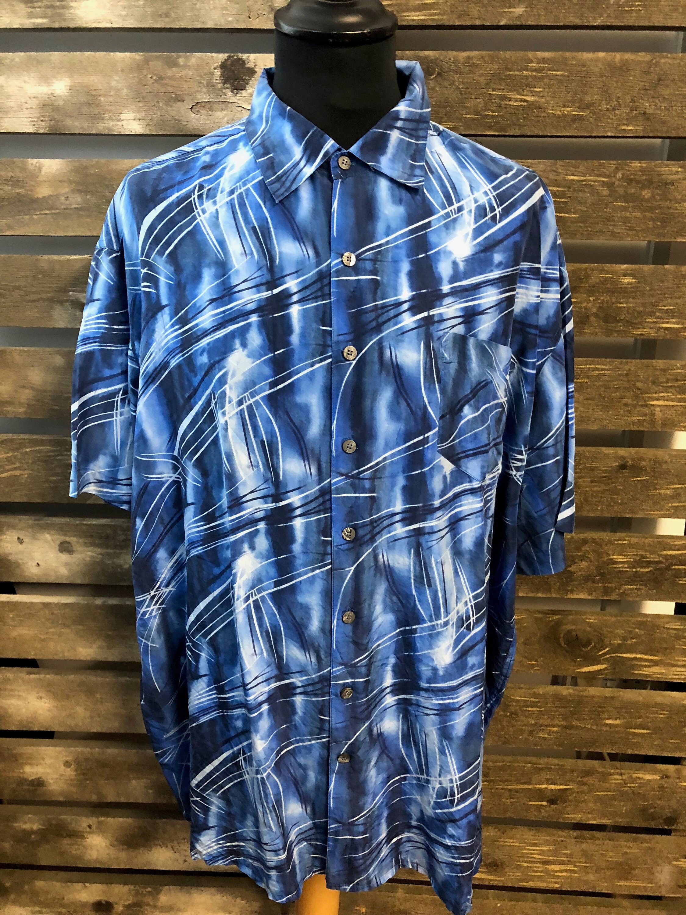 Image of Vintage Funky Unisex Silk Oversized Shirts - 90S Fresh Prince Style Oversized Shirts Size Xxl