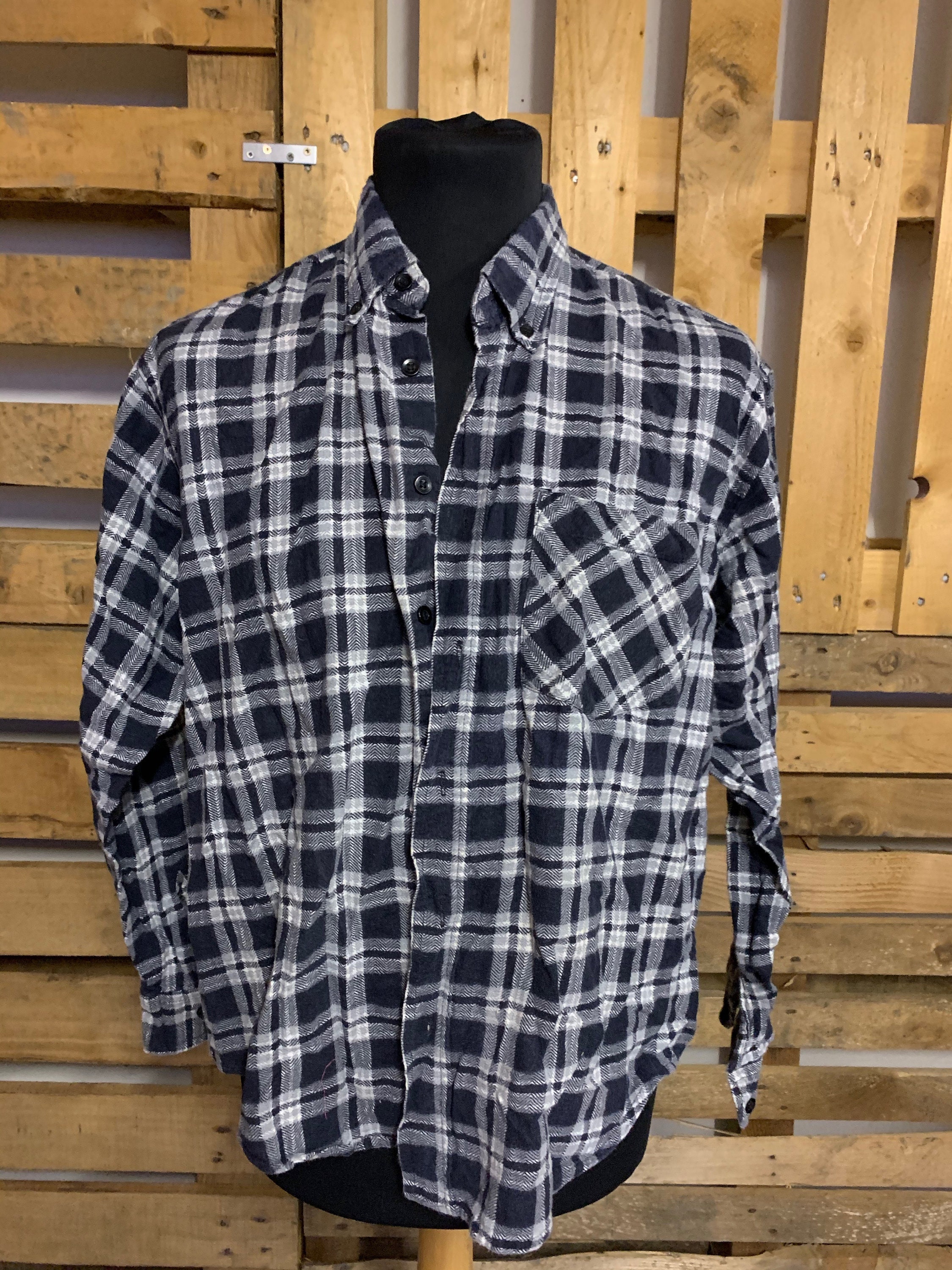Image of Vintage Checked Unisex Oversized Shirts - 90S Country Western Style Oversized Shirts Size S