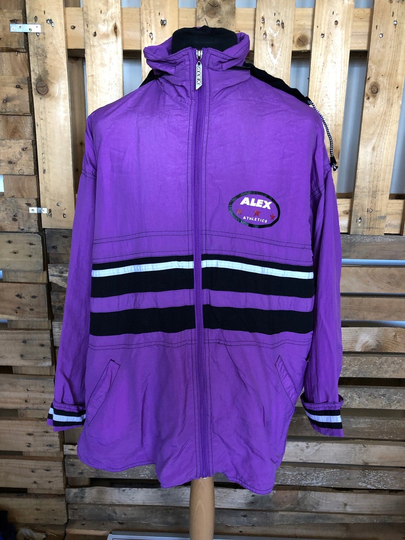 NOTE elastic stretchedgone funky retro rave windbreaker size XL Vintage Festival 70s80s Track Suit Jacket
