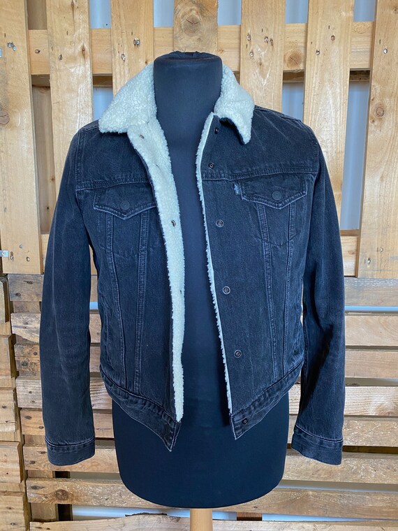 LEVIS Vintage Teddy Collar Denim Jacket - retro 80