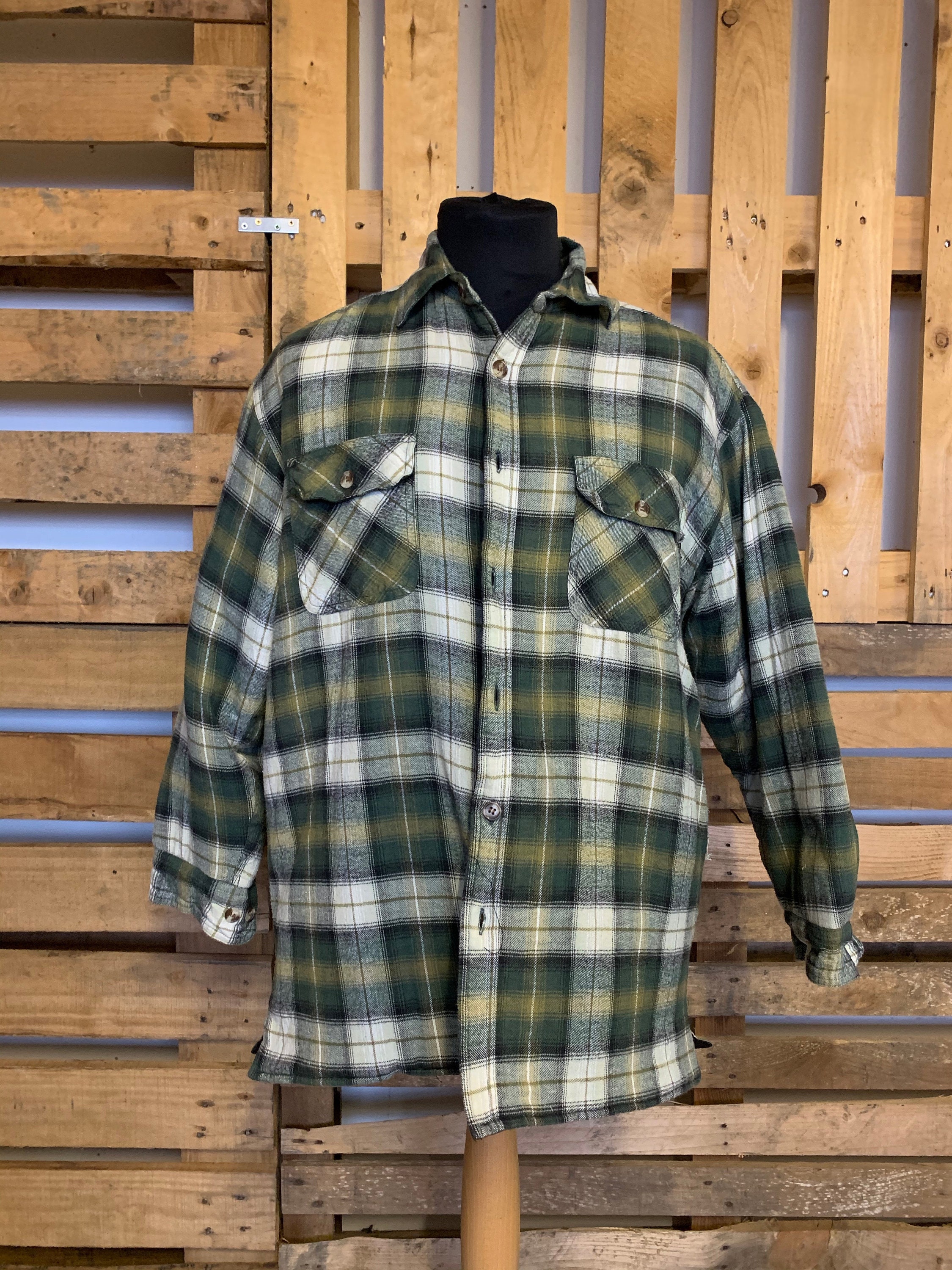 Image of Vintage Checked Unisex Oversized Shirts - 90S Country Western Style Oversized Shirts Size M