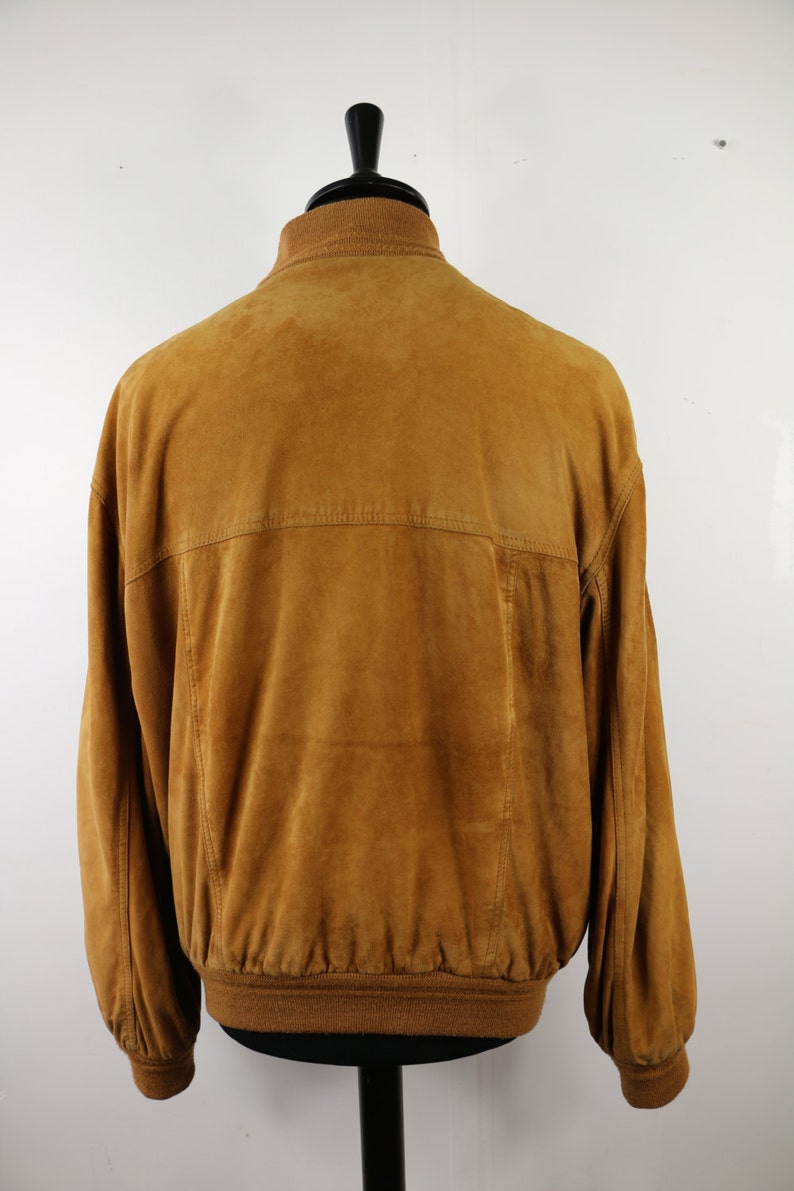 retro suede oversized coat Suede Vintage 70/'s Bomber Jacket