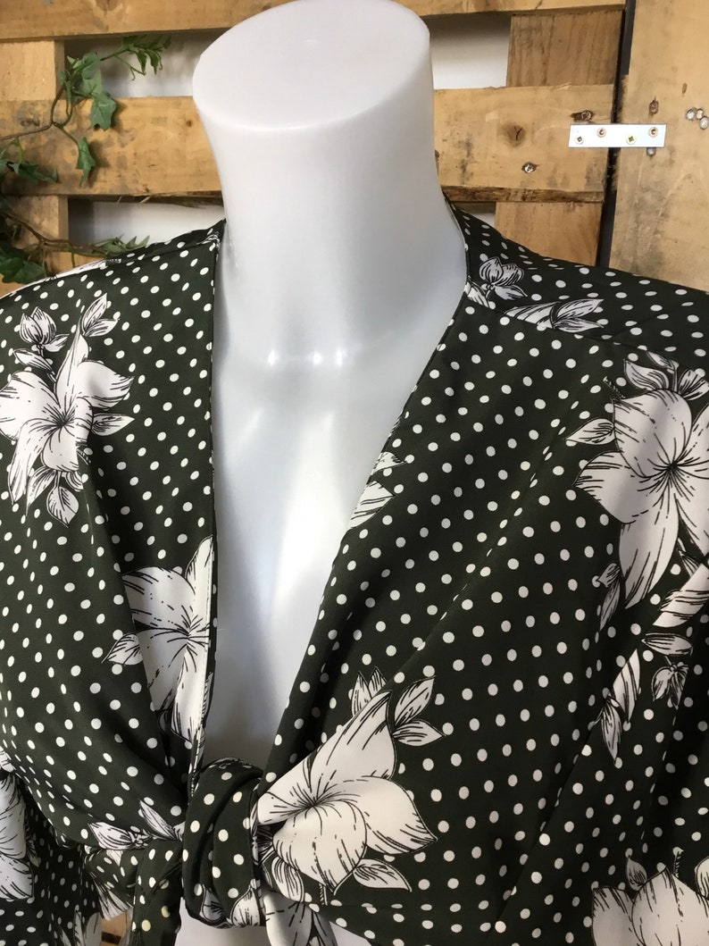 80/'s 90/'s festival outfit summer cropped blouse Cute vintage Funky tie front cropped shirt