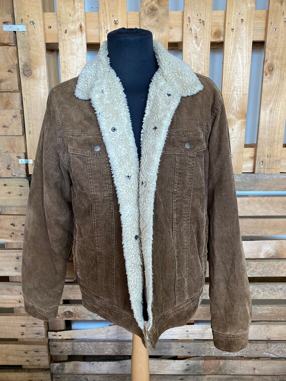 Vintage Teddy Collar Denim Jacket - retro 80s/90s