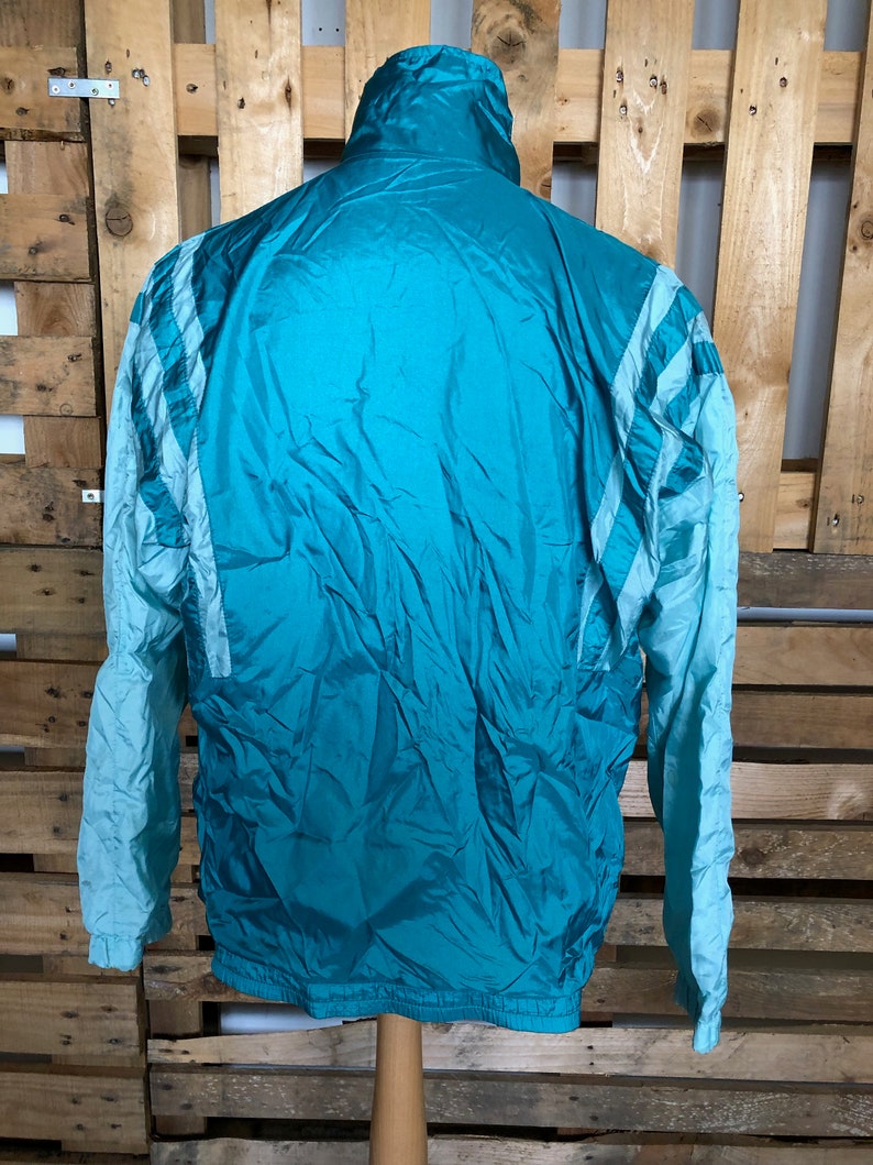 Vintage Festival 80s Shell Suit Jacket NOTE elastic gone funky retro rave windbreaker ML