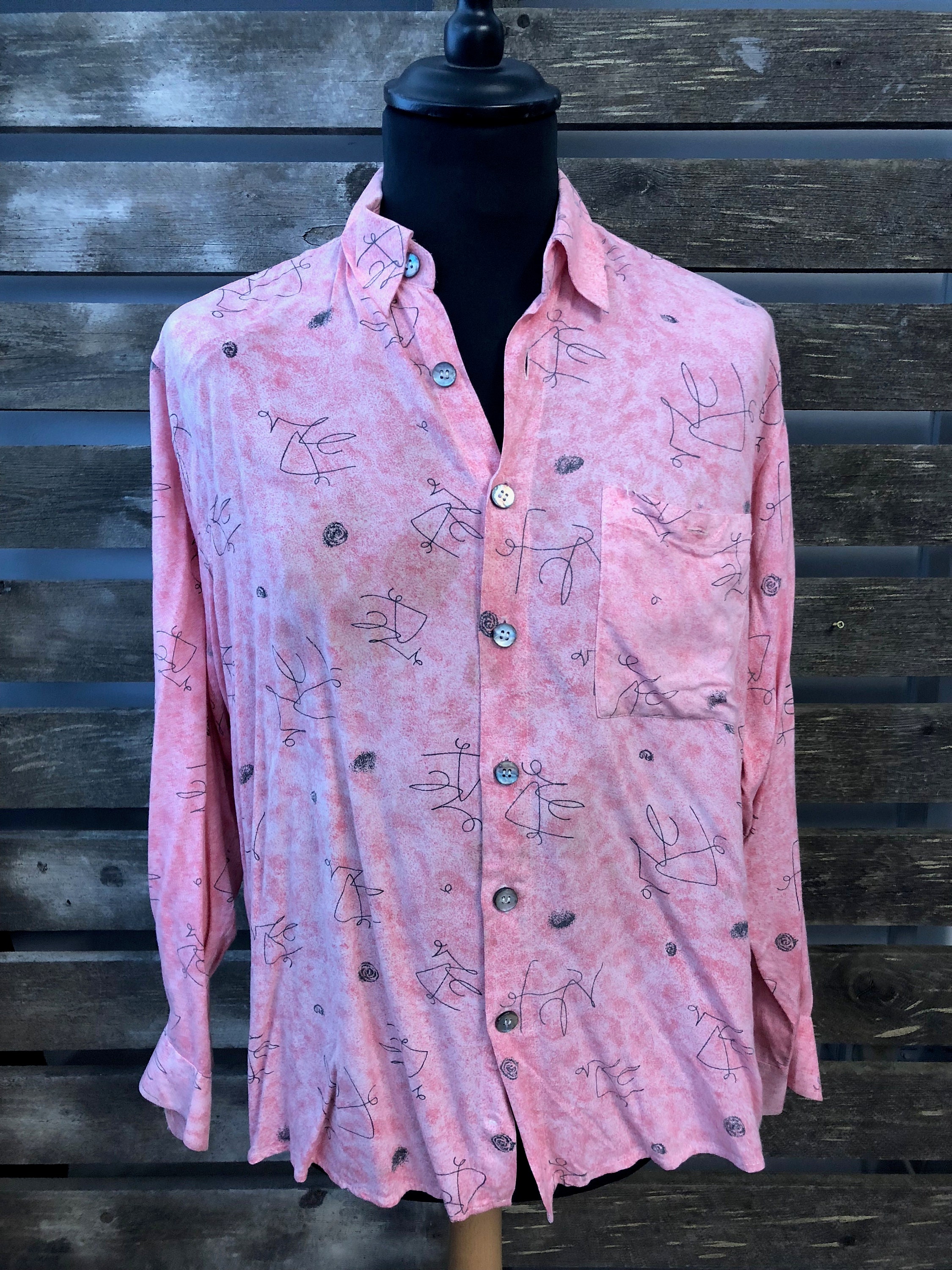 Image of Vintage Funky Unisex Oversized Shirts - 90S Fresh Prince Style Oversized Shirts Size M