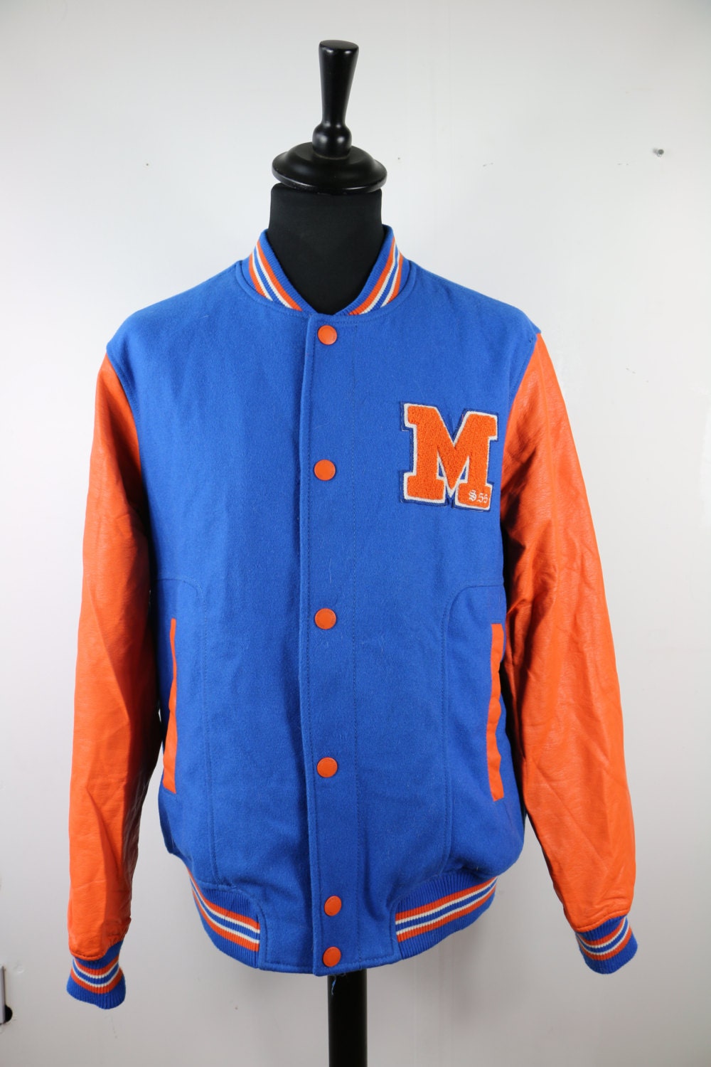 Image of Vintage 70S/80S Baseball/Jock Jacket - American Oversized Retro Biker Jacket