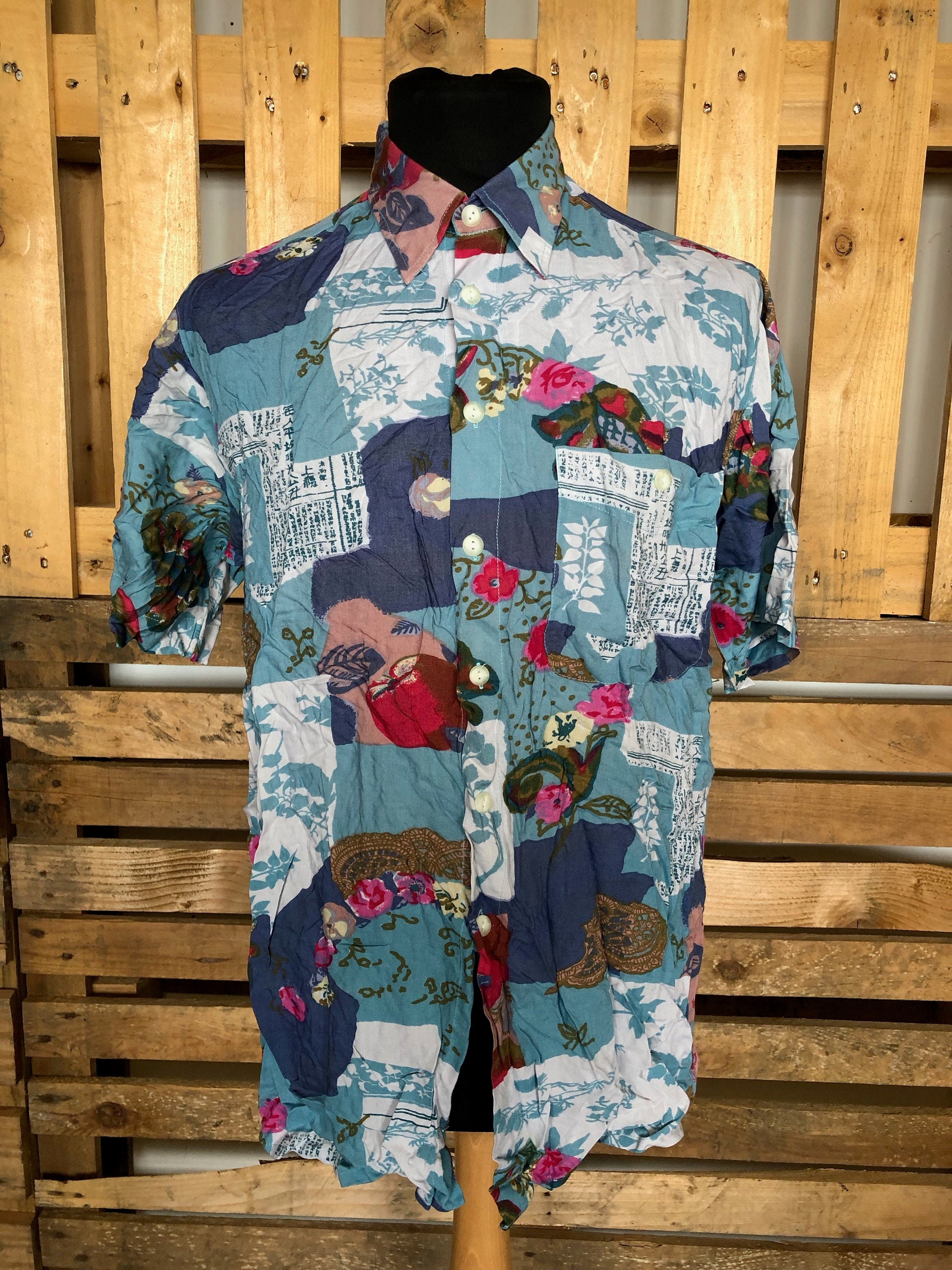 Image of Vintage Funky Unisex Oversized Shirts - 90S Fresh Prince Style Oversized Shirts Size S/M | Tag S
