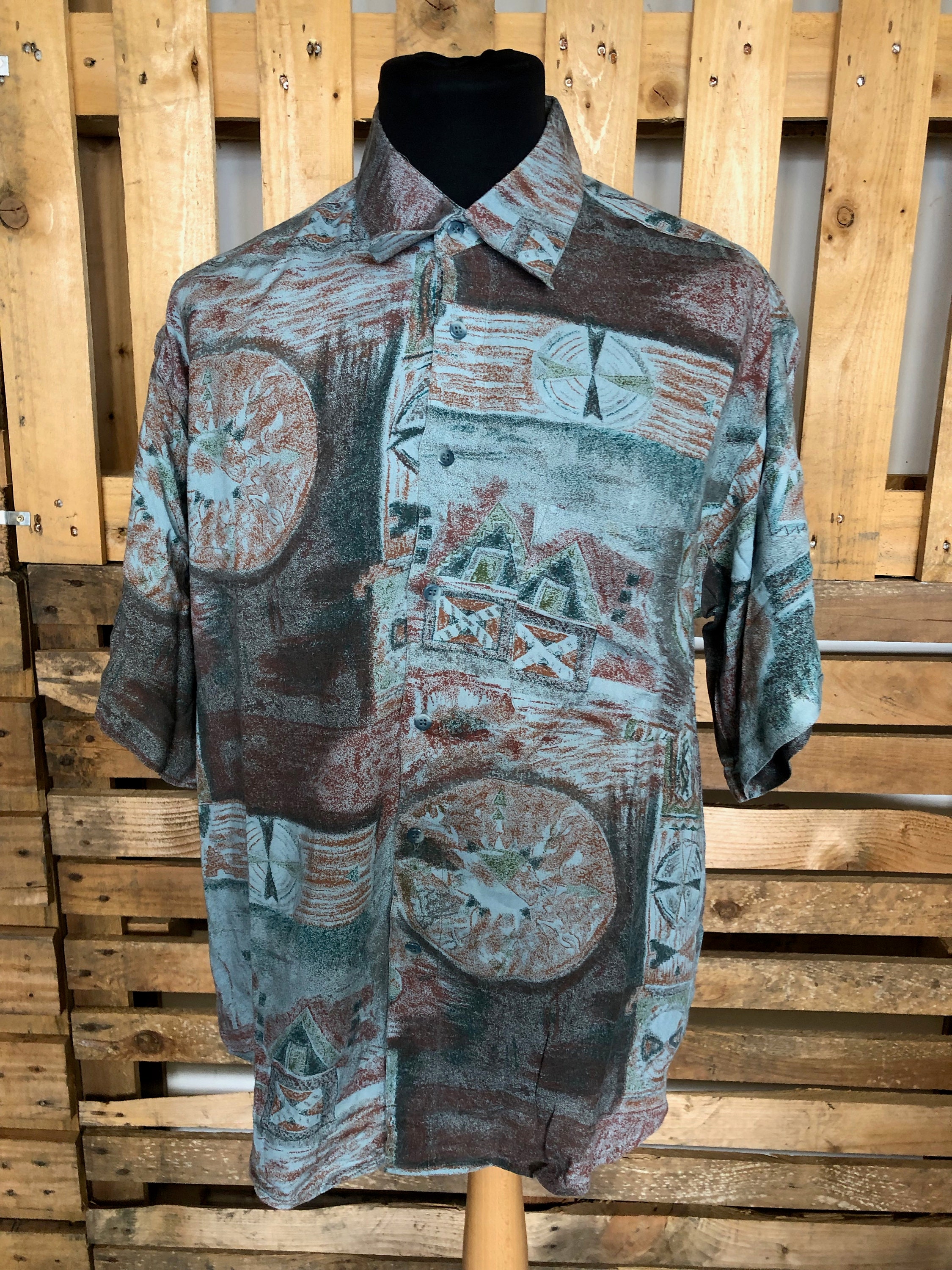 Image of Vintage Funky Unisex Oversized Shirts - 90S Fresh Prince Style Oversized Shirts Size Xxl