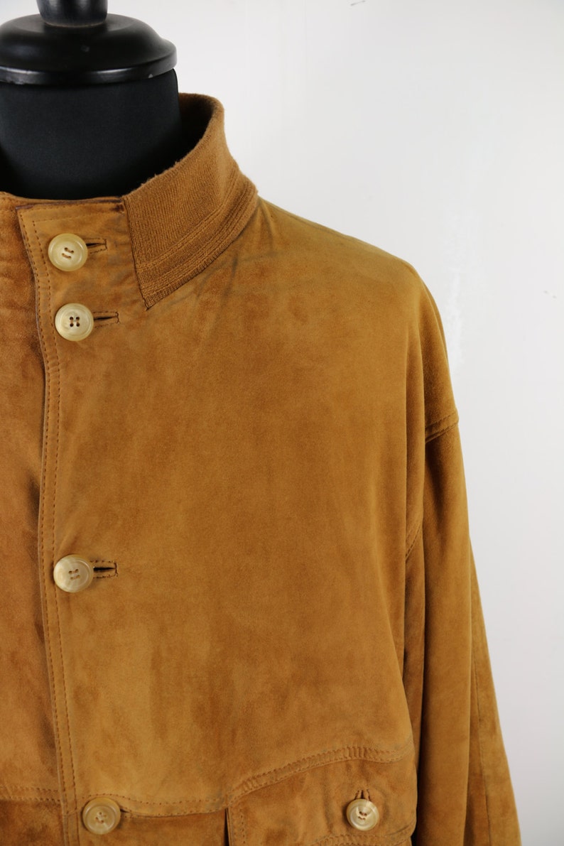 retro suede oversized coat Suede Vintage 70/'s Bomber Jacket