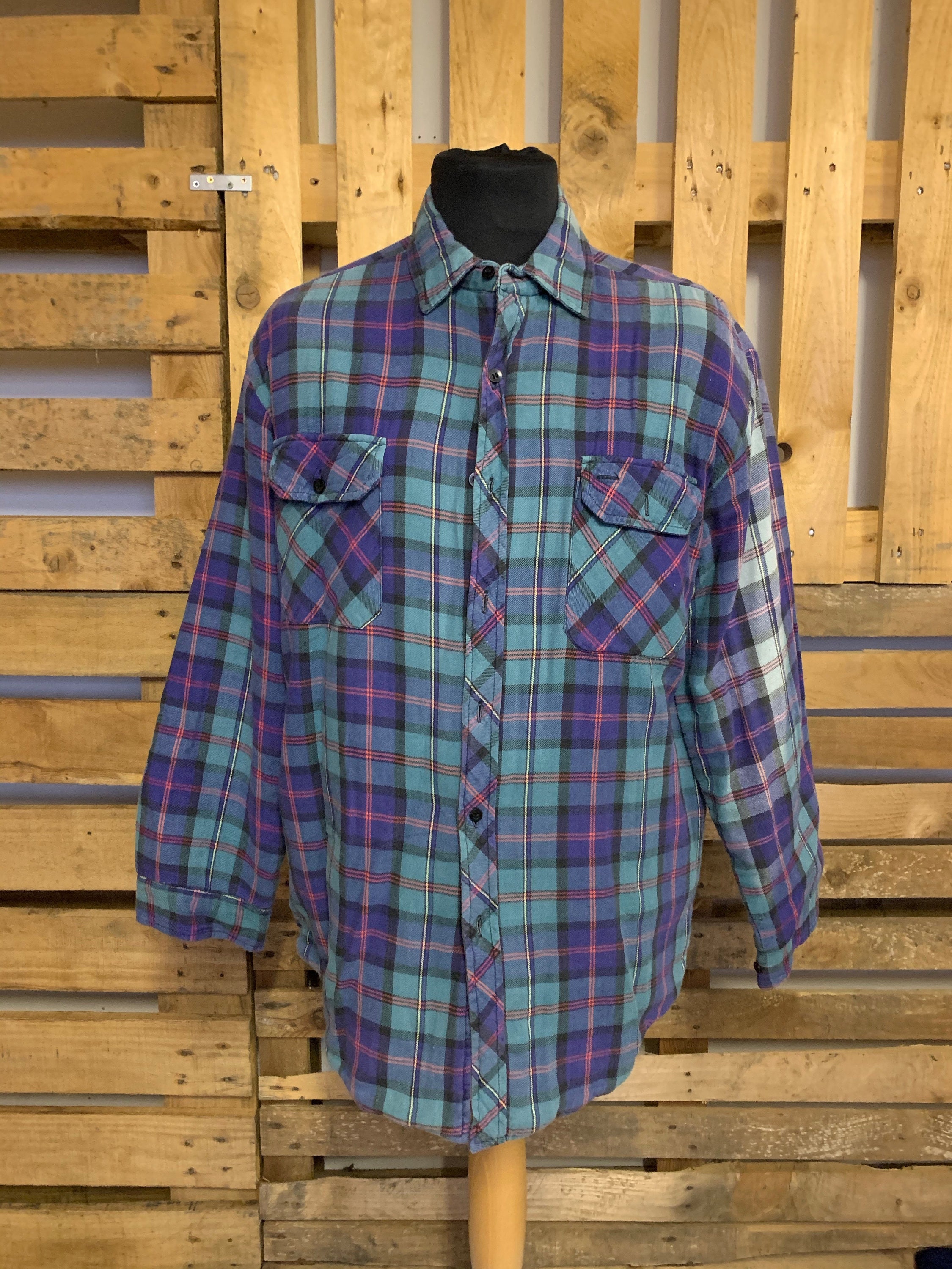 Image of Vintage Checked Unisex Jacket - 90S Country Western Style Oversized Emo Jacket Size L