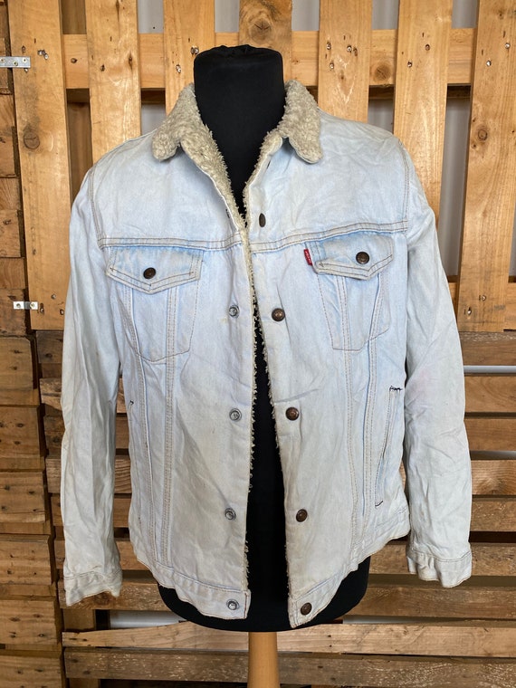 LEVIS Vintage Teddy Collar Denim Jacket - retro 80