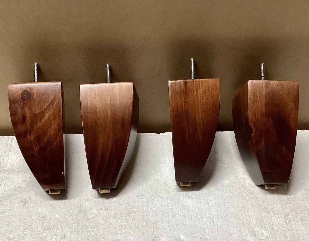 DA1085K Tapered Curved Furniture Legs Feet Chair Sofa Oak Finish 4 Legs