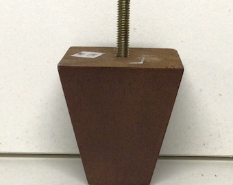 WEKIS Solid Wooden Furniture Legs 6 Inch, Natural Wood Mid Century Brown Square Legs Furniture