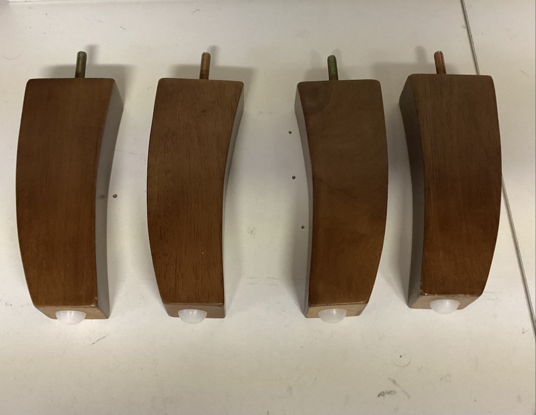 LS106 Tapered Curved Furniture Legs Feet Chair Sofa Oakfinish 4 Legs 7