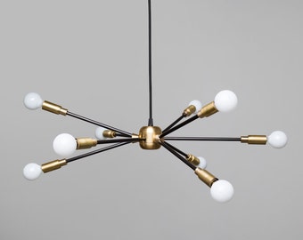 Mid Century Style Brass Chandelier