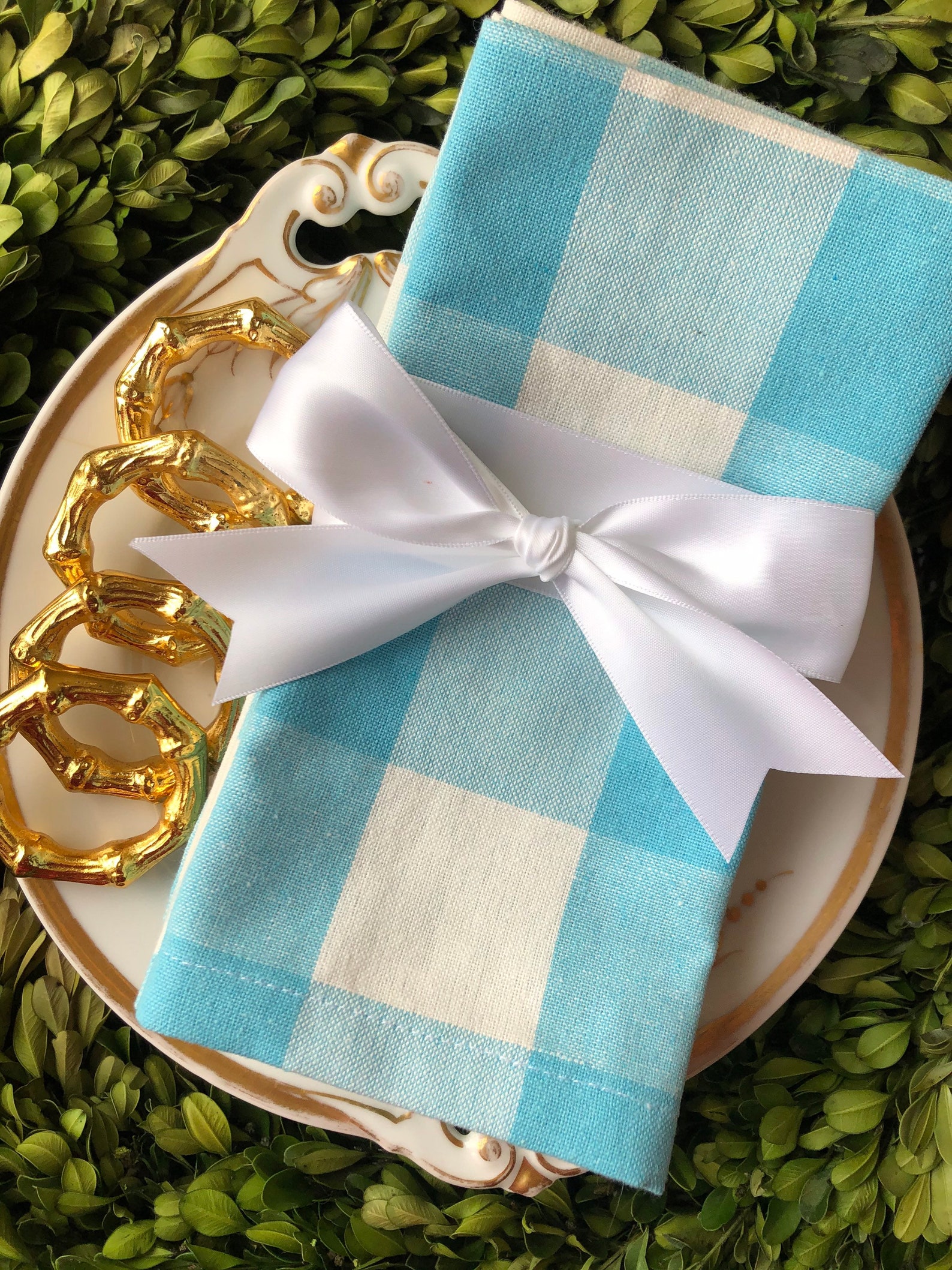 Spring Napkins Sky blue and white checkered napkins blue and Etsy