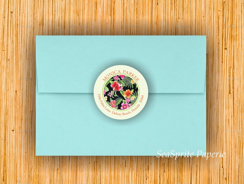 Tropical Address Label Address Labels Return Address Labels Hawaiian Decor