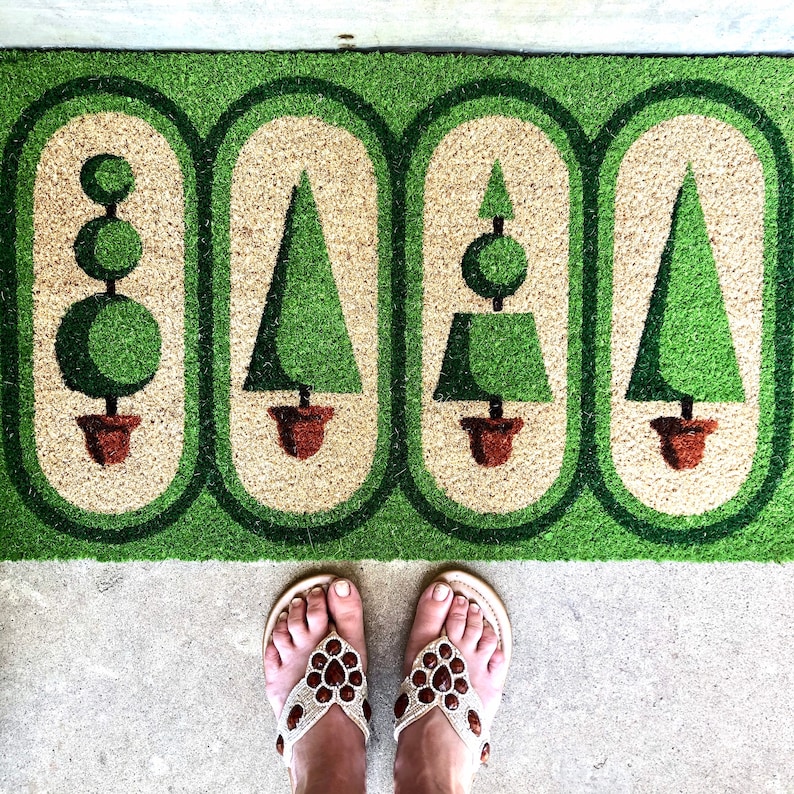 New Home Gift Mat Topiaries Door Mat Front Porch Etsy
