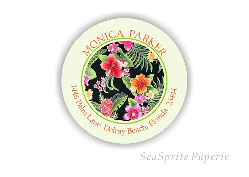 Tropical Address Label Address Labels Return Address Labels Hawaiian Decor