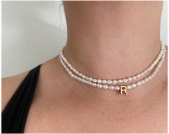 Dainty Freshwater Pearl Necklace | Baby Pearl Choker | Gold Filled Jewelry | Pearl Jewelry | Handmade