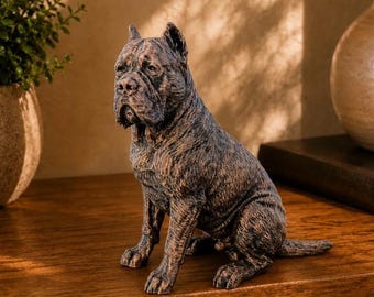 Sitting Cane Corso Statue Figurine | Hand-Finished Figurine | Unique Dog Lover Gift & Home Decor