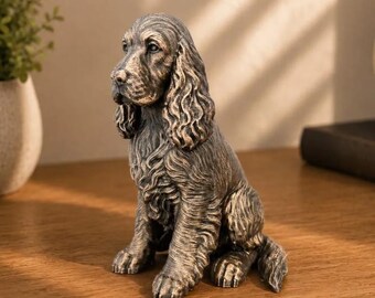 Sitting Cocker Spaniel Statue Figurine Bookend | Hand-Finished Figurine | Unique Dog Lover Gift & Home Decor