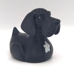 Great Dane Duck, Dashboard Buddy, Ducking, Custom Duck, Get Ducked Black w/ White Patch