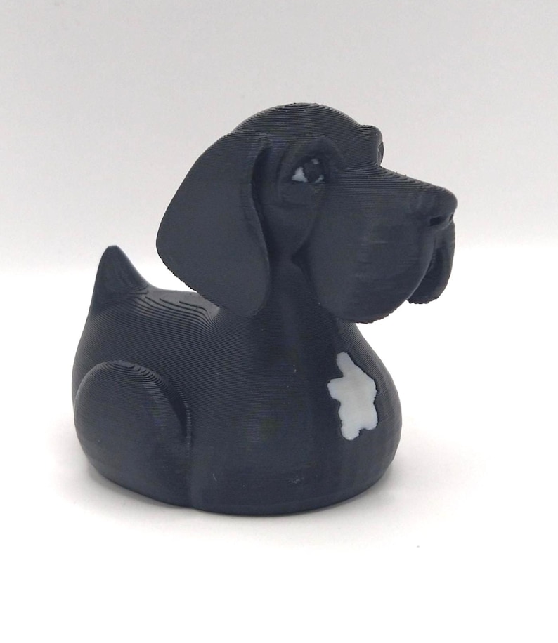 Great Dane Duck, Dashboard Buddy, Ducking, Custom Duck, Get Ducked Black w/ White Patch
