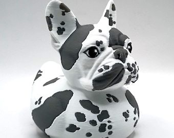Merle French Bulldog Duck - 3D Printed Frenchie Dashboard Buddy