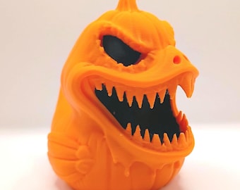 Nightmare Pumpkin Halloween Duck - 3D Printed Dashboard Buddy